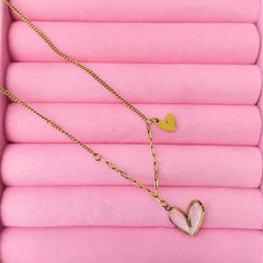 Heart Pink Enamel Chain