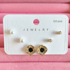 Anti-Tarnish Zirconium Earrings Set