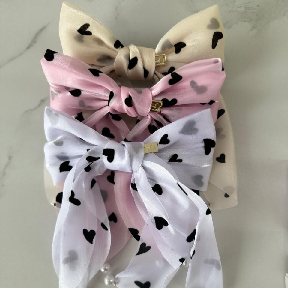 Bow Barrette-Heart