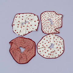 Classic Red Print Fabric Scrunchie