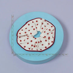 Classic Red Print Fabric Scrunchie