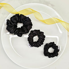 Satin Scrunchies - Black