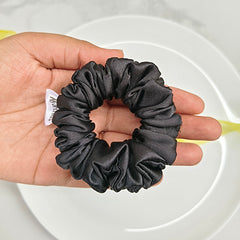 Satin Scrunchies - Black