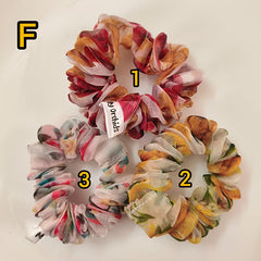 Organza Medium Printed Scrunchies