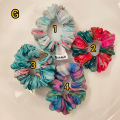 Organza Medium Printed Scrunchies