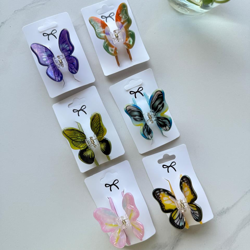 Printed Marble Butterfly Claw