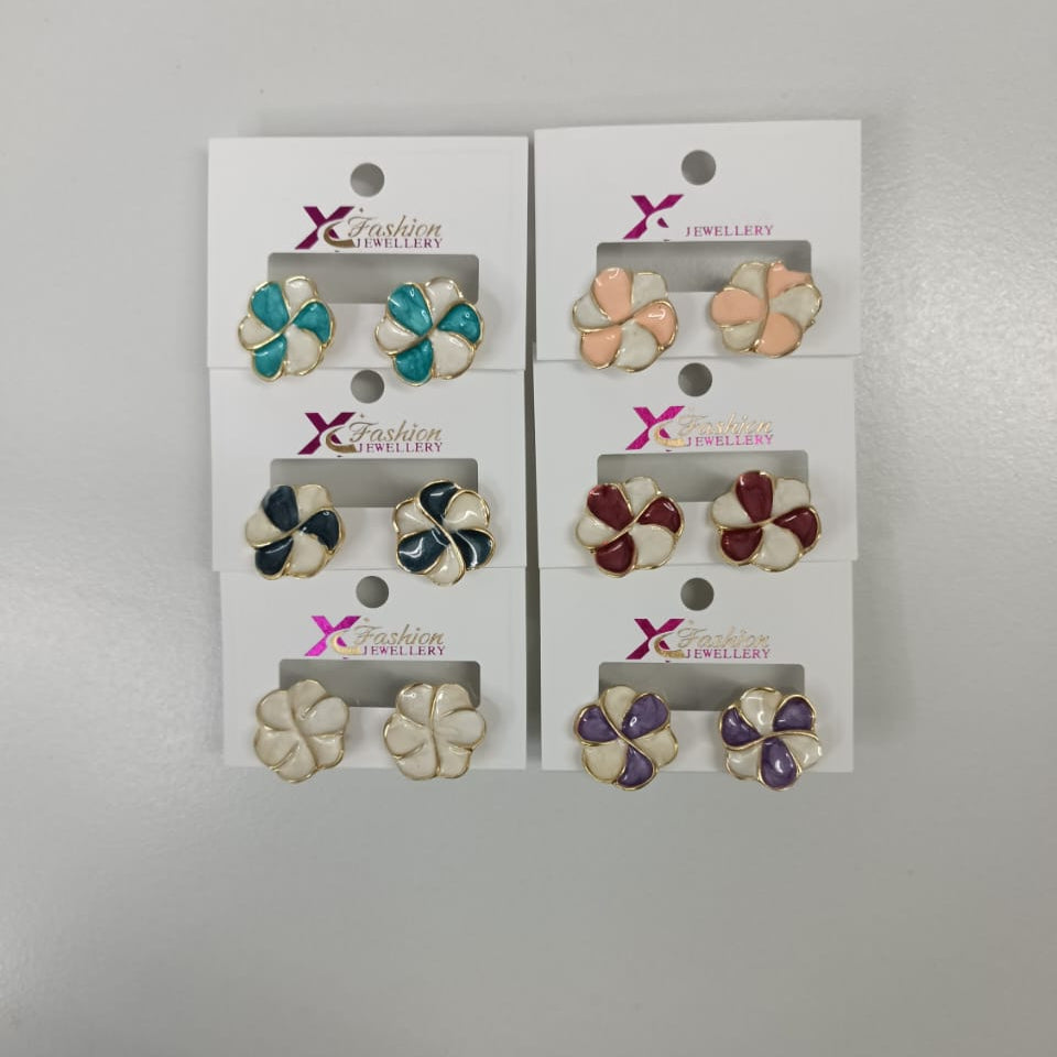 Enamel Flower Earrings