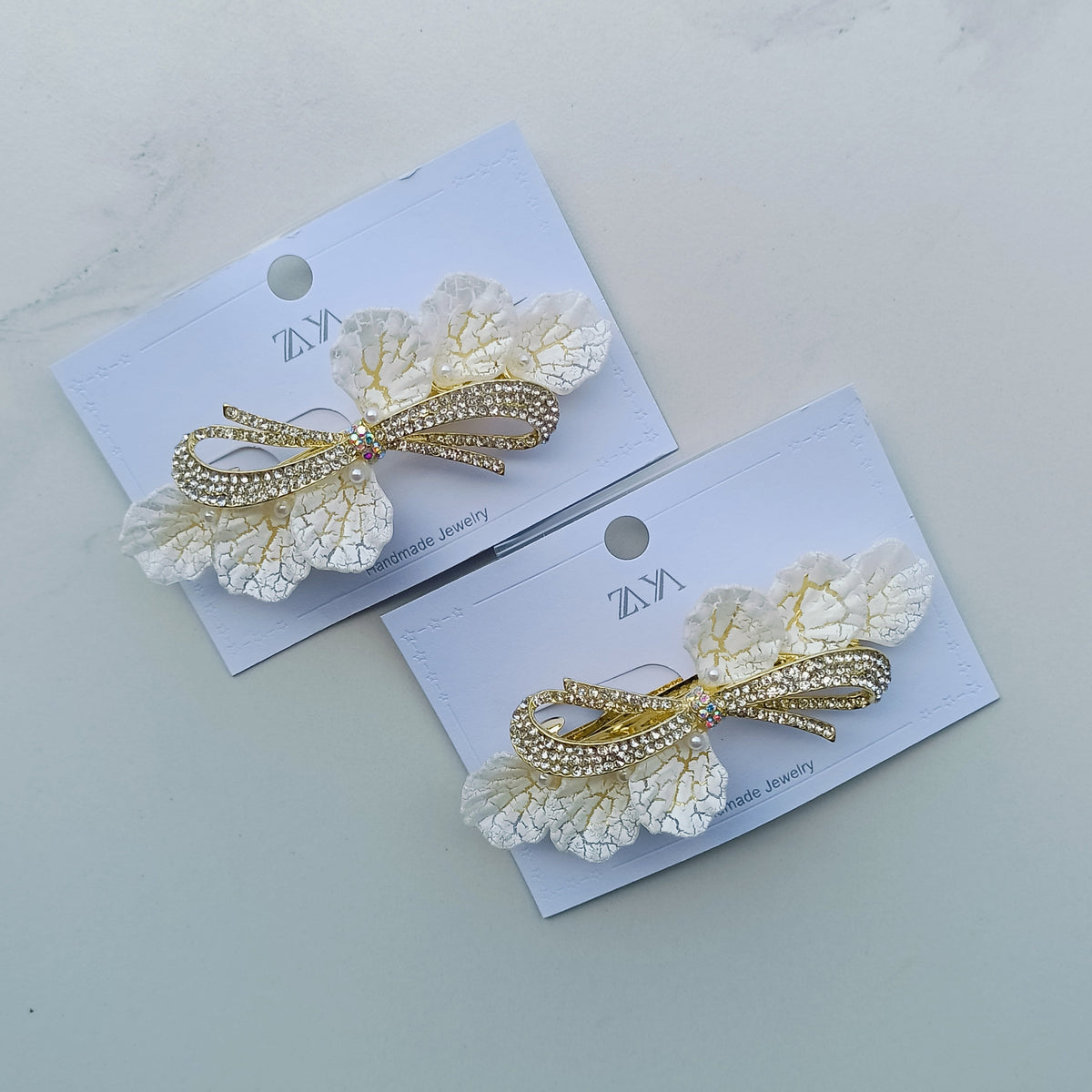 Zaya White Shell Barrette